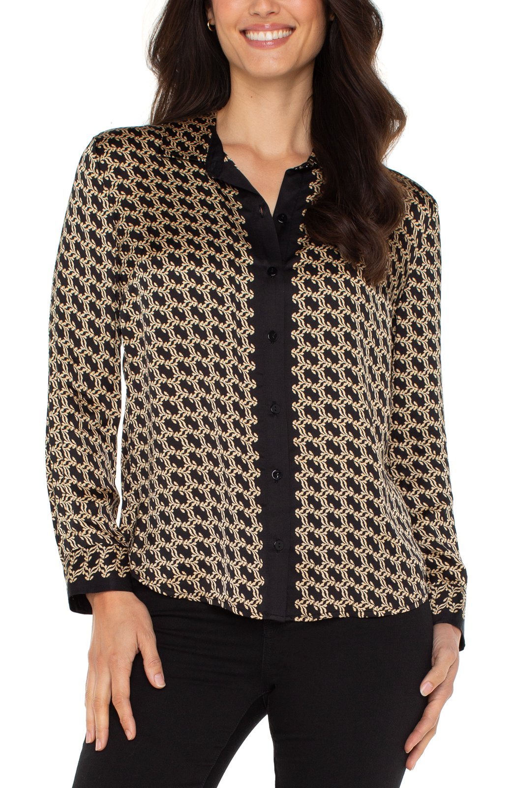 Contrast Trim Button Front Shirt from Liverpool - High Call Outfitters