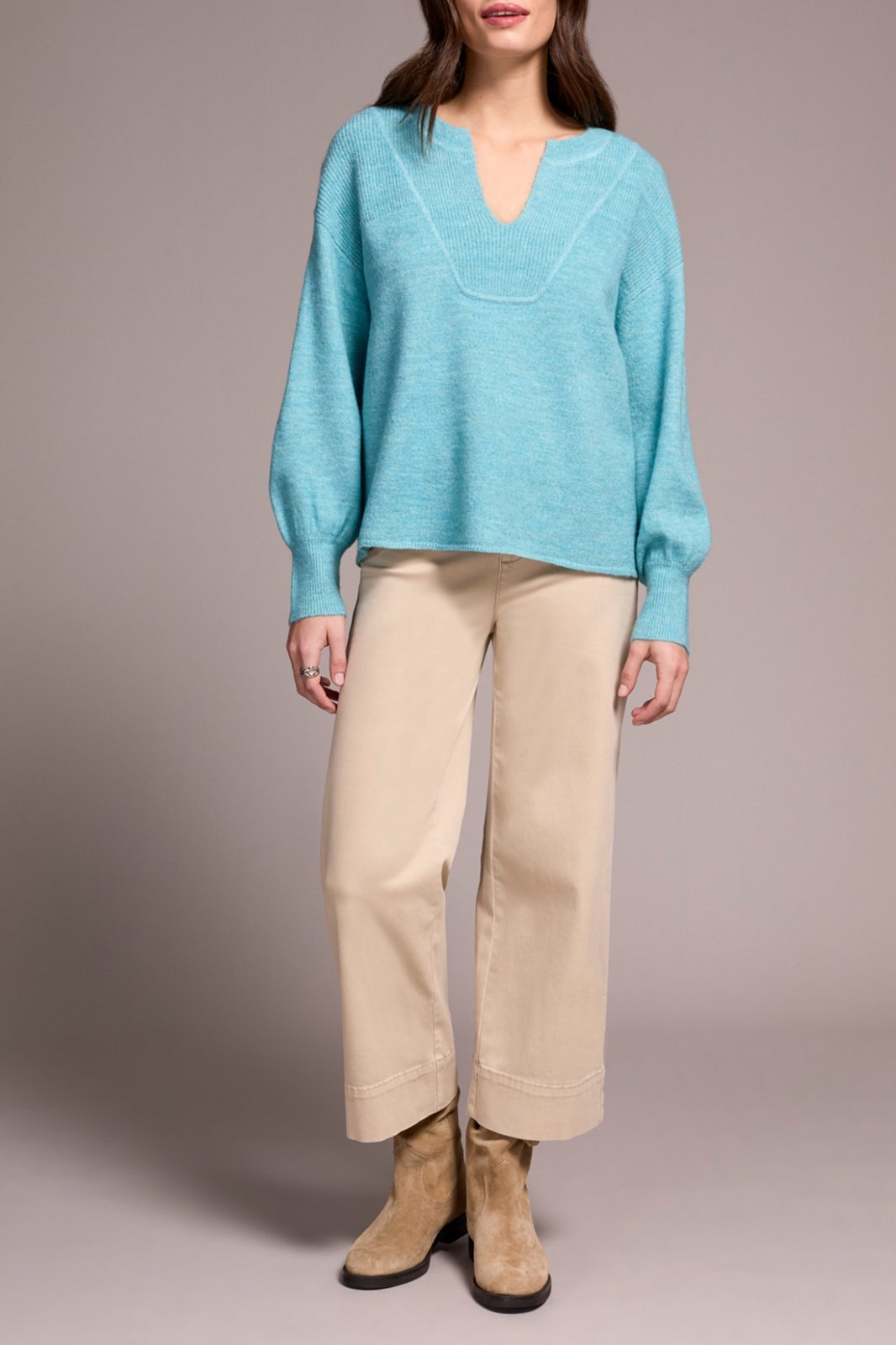 Notch Neckline Sweater from Tribal - High Call Outfitters