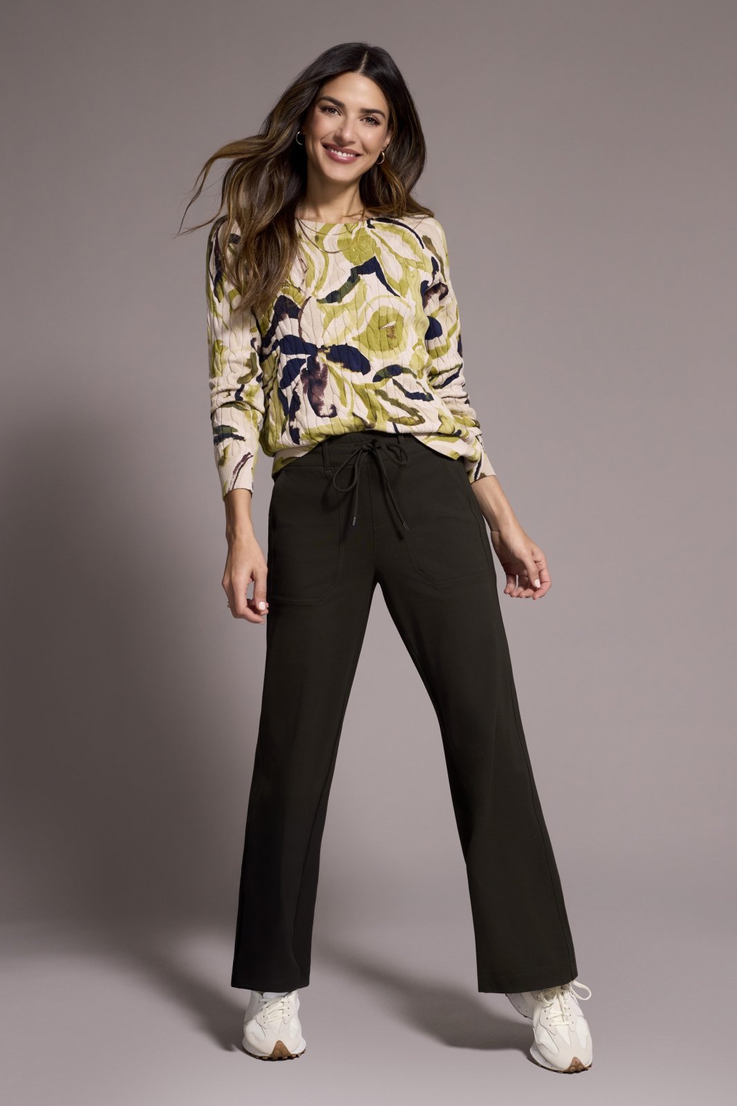 Crew Neck Print Sweater from Tribal - High Call Outfitters