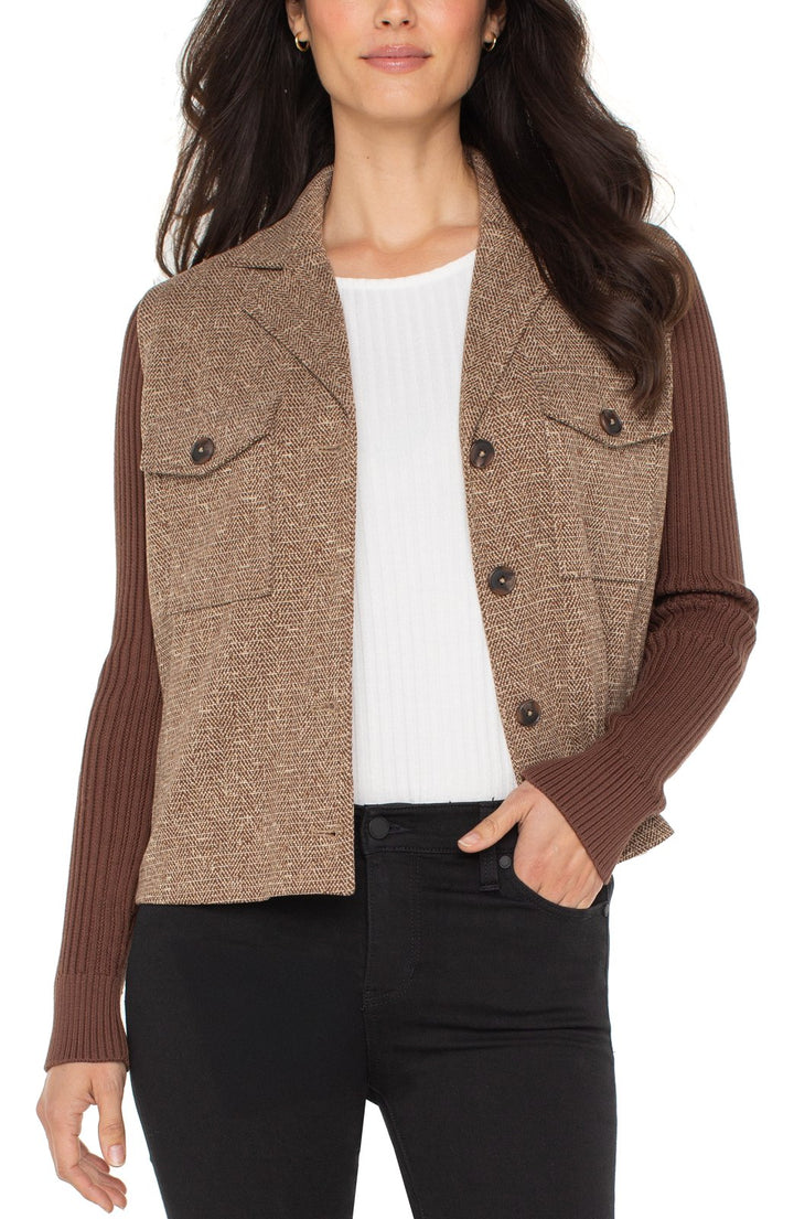 Shacket with Sweater Sleeve from Liverpool
