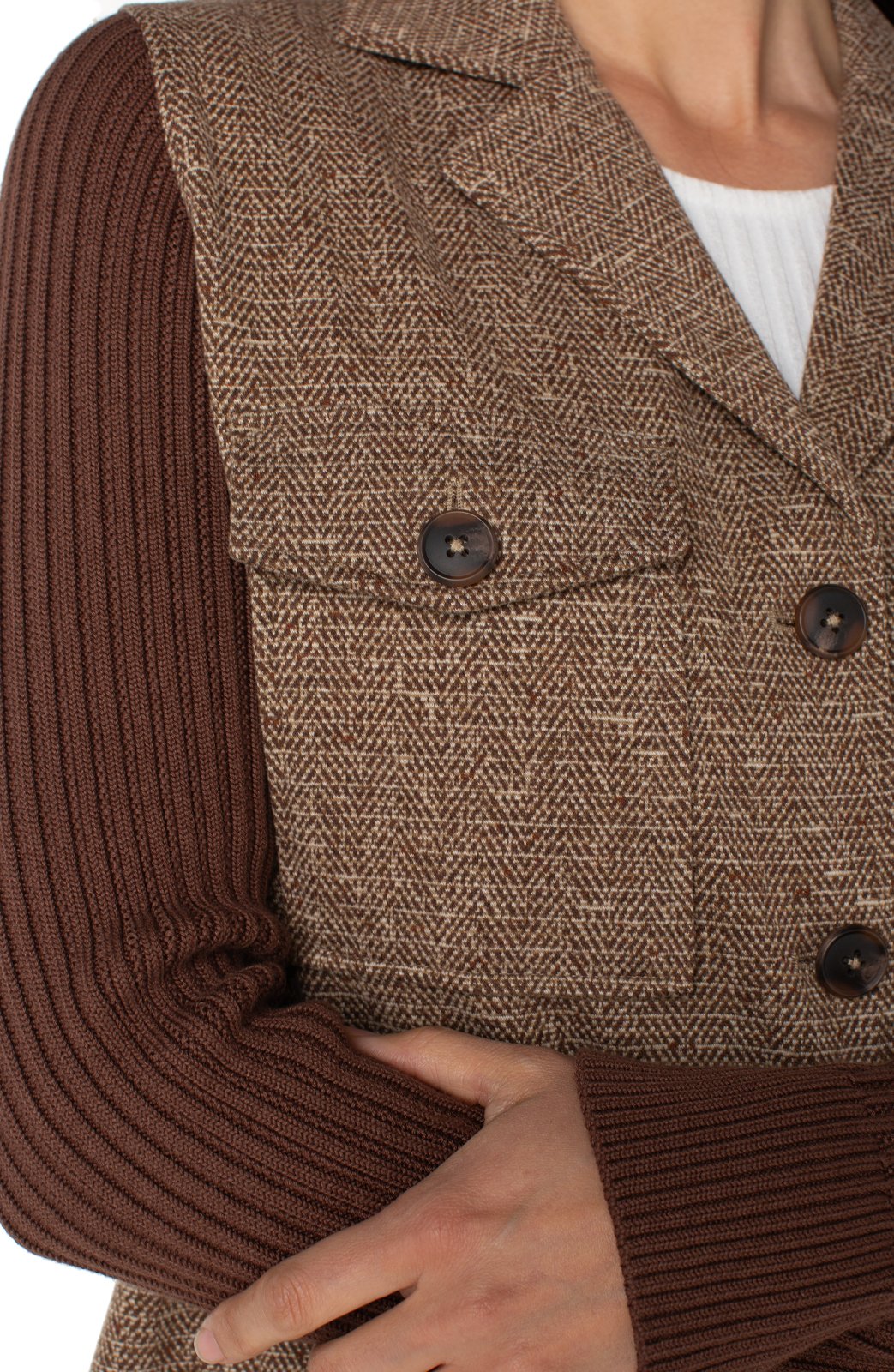 Shacket with Sweater Sleeve from Liverpool
