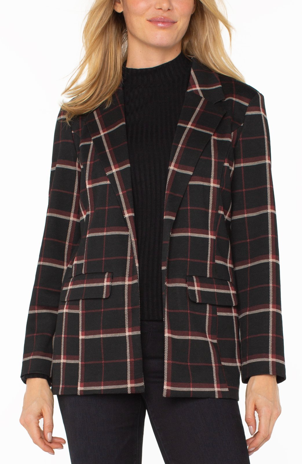 Plaid Boyfriend Blazer from Liverpool - High Call Outfitters