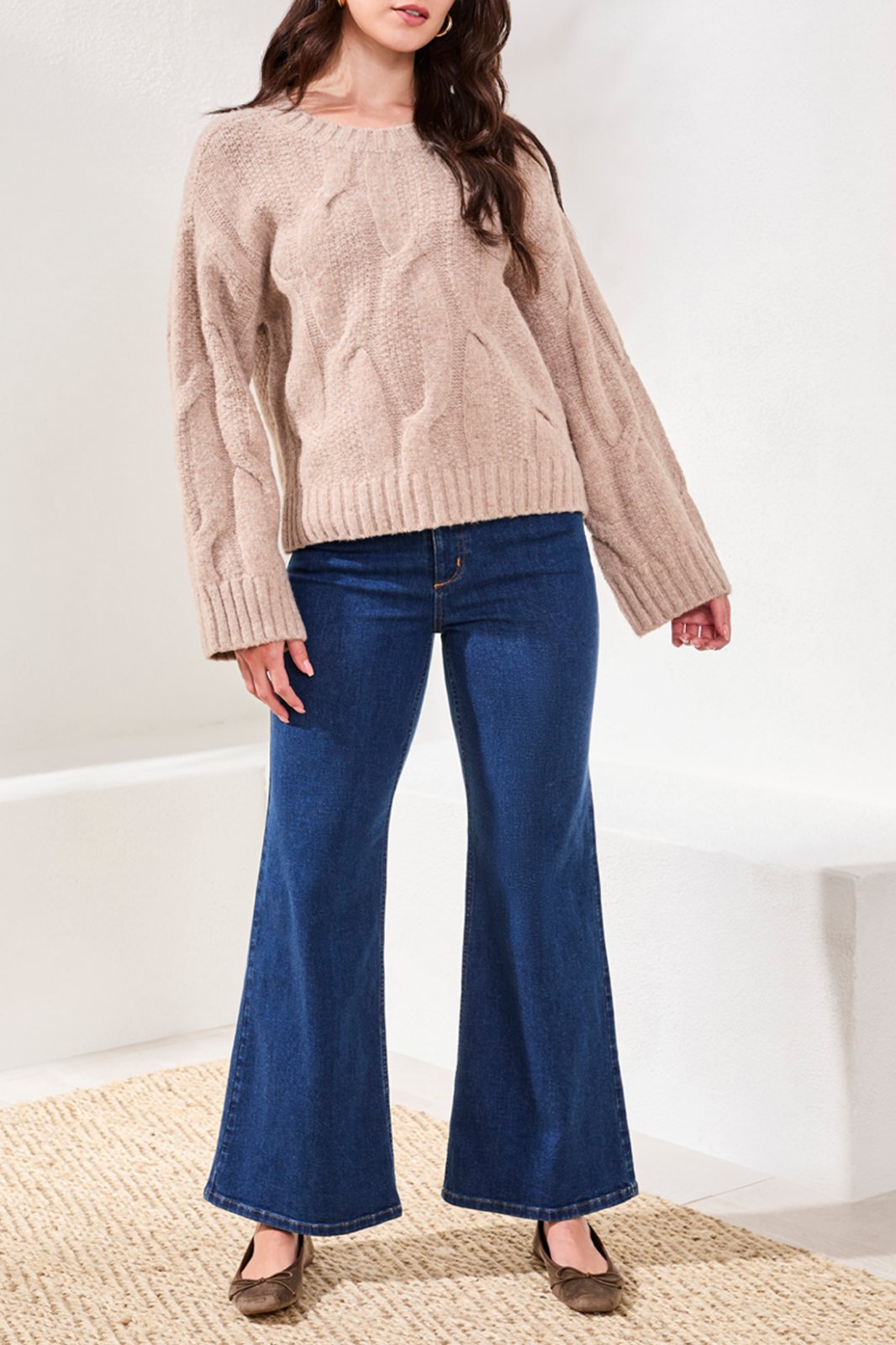 Loose Fit Cable Sweater from Tribal