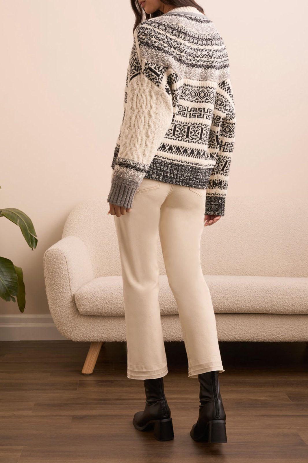 Button Front Multi Stitch Cardigan Sweater from Tribal