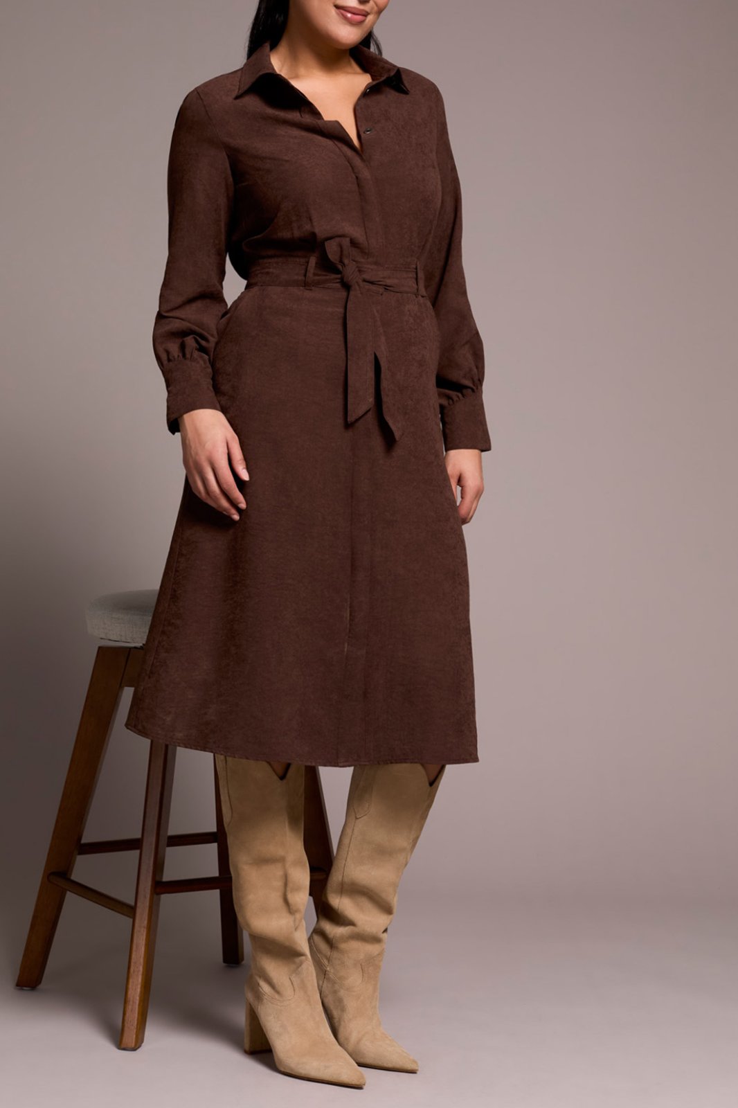 Self Tie Shirt Dress from Tribal