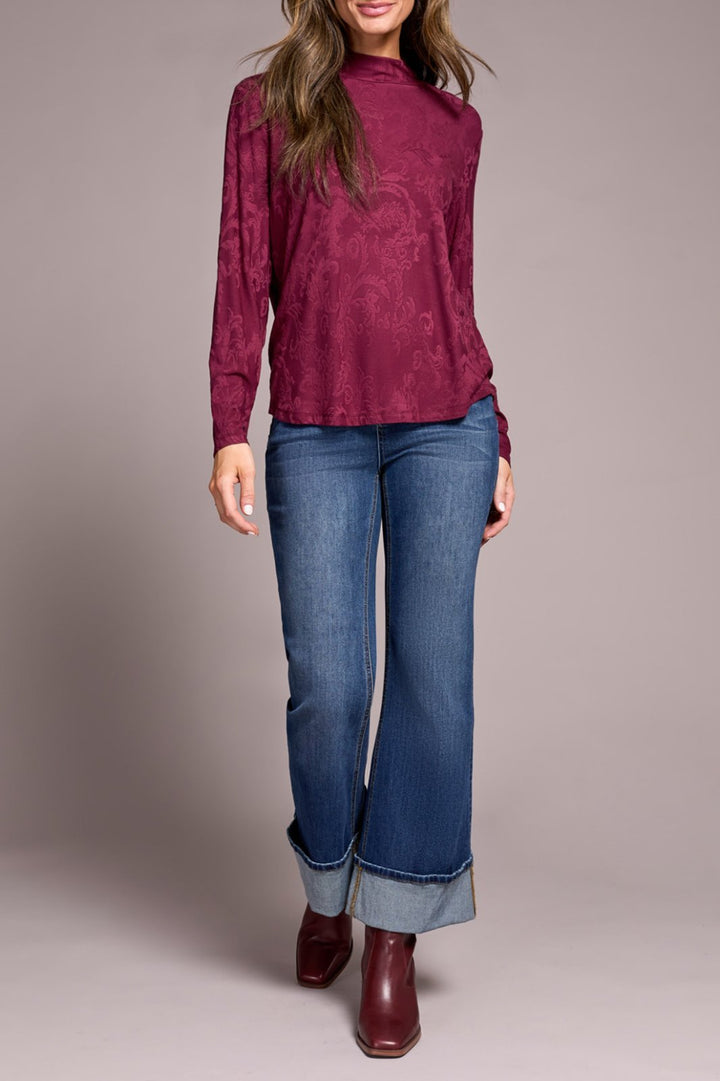 Mock Neck Solid Top from Tribal - High Call Outfitters