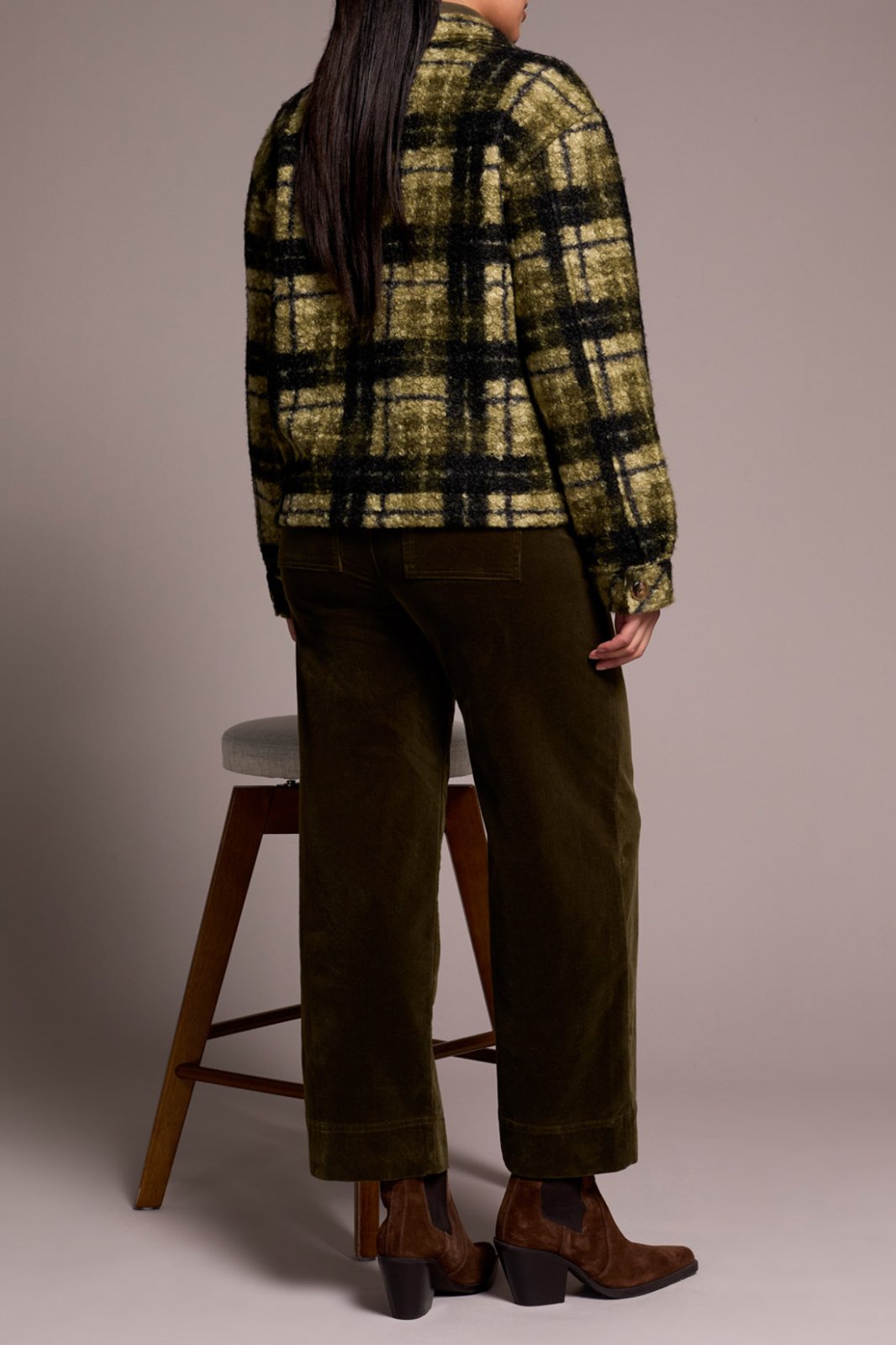 Plaid Button Front Jacket from Tribal
