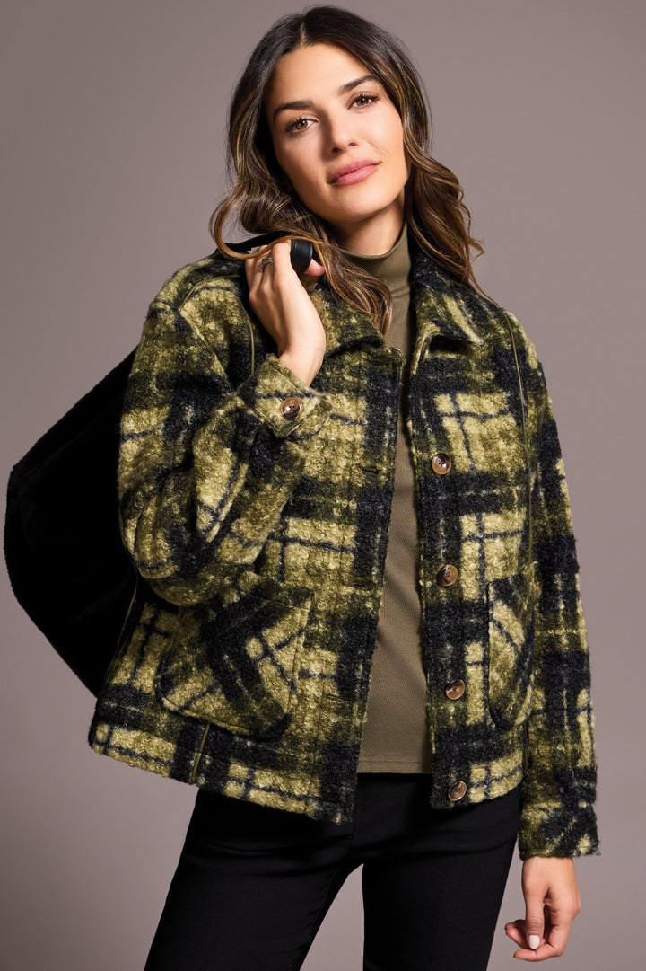 Plaid Button Front Jacket from Tribal