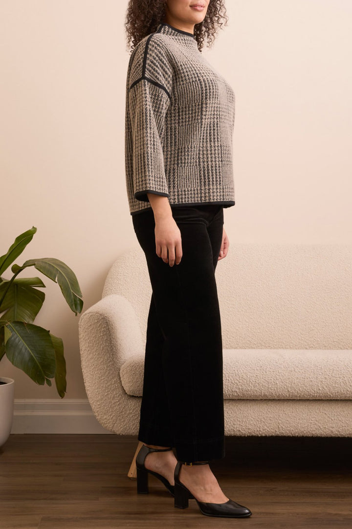 3/4 Sleeve Mock Neck Knit Top from Tribal