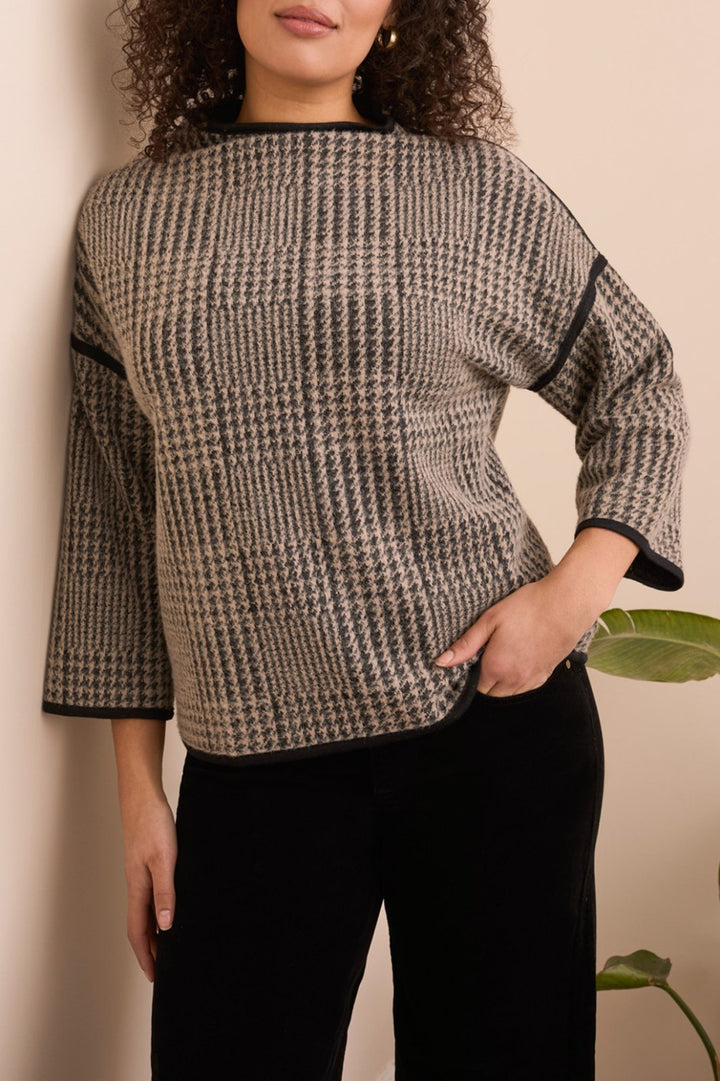 3/4 Sleeve Mock Neck Knit Top from Tribal