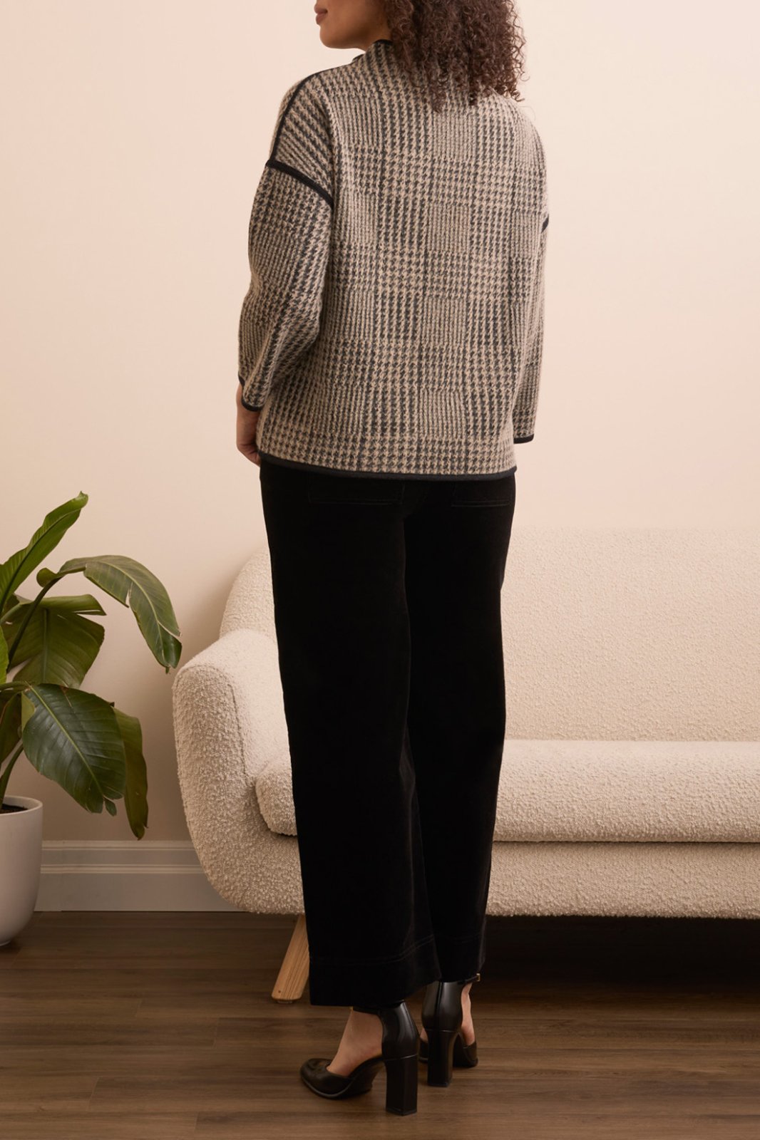 3/4 Sleeve Mock Neck Knit Top from Tribal