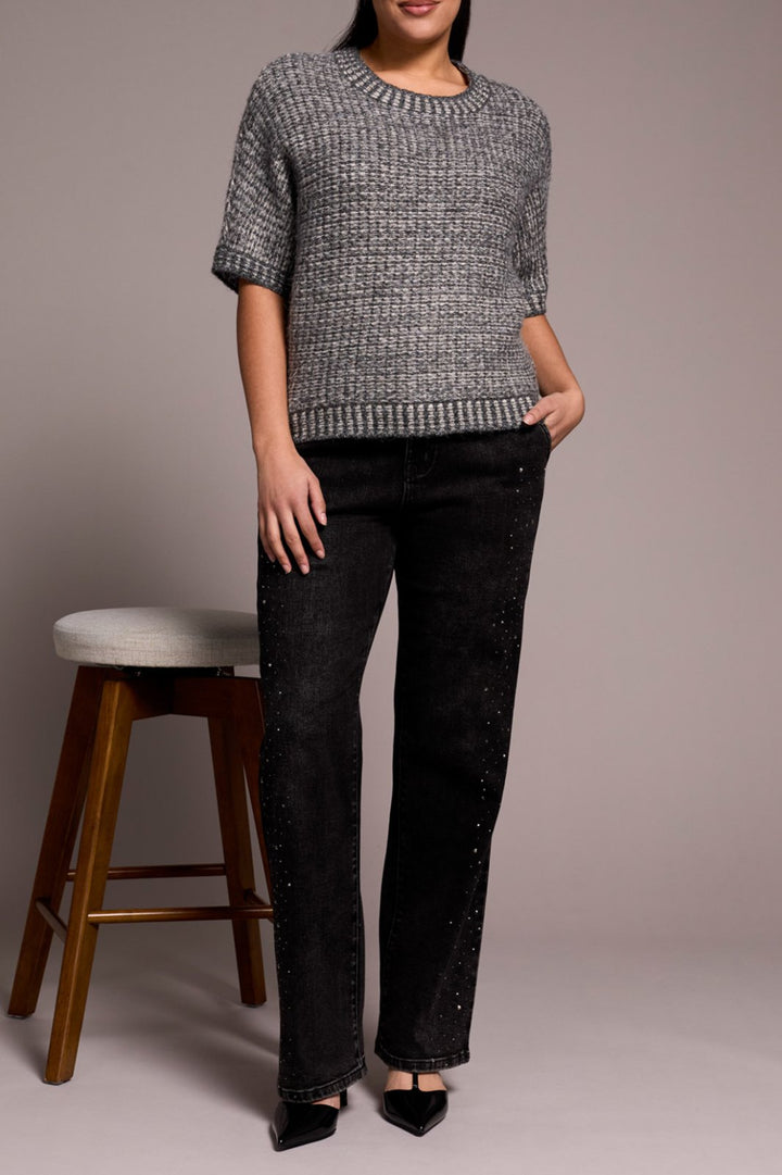 Crew Neck Cap Sleeve Knit Sweater from Tribal
