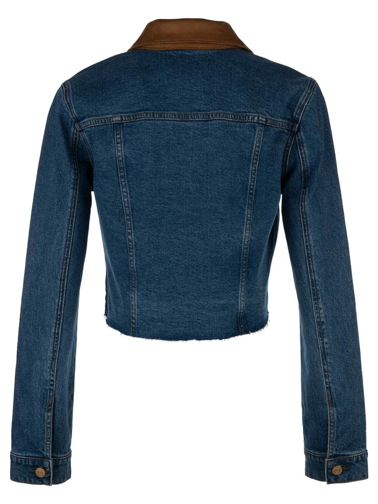 Suede Collar Denim Jacket from Kut from the Kloth