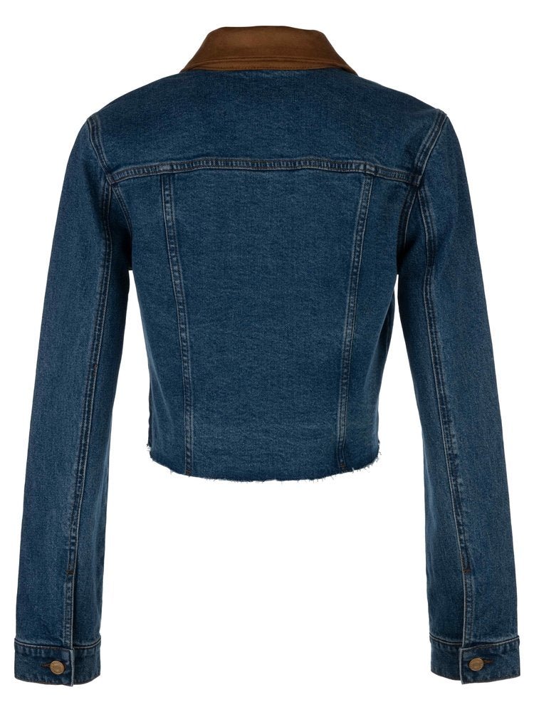 Suede Collar Denim Jacket from Kut from the Kloth - High Call Outfitters