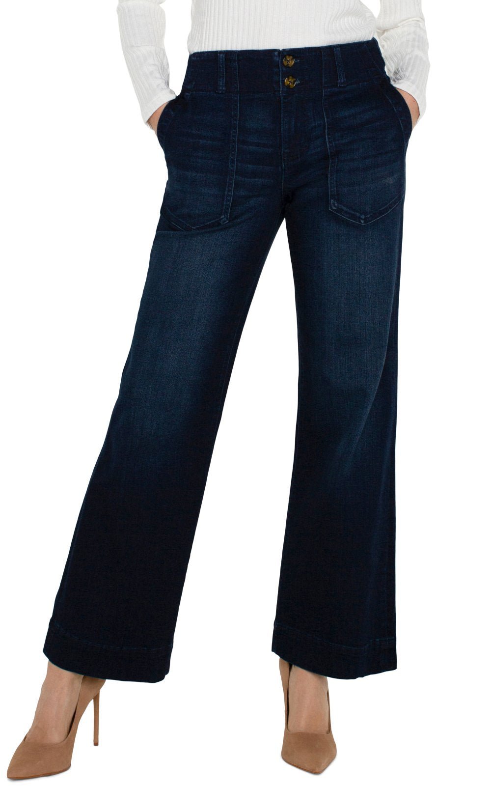 Patch Pocket Wide Leg Trouser from Liverpool - High Call Outfitters