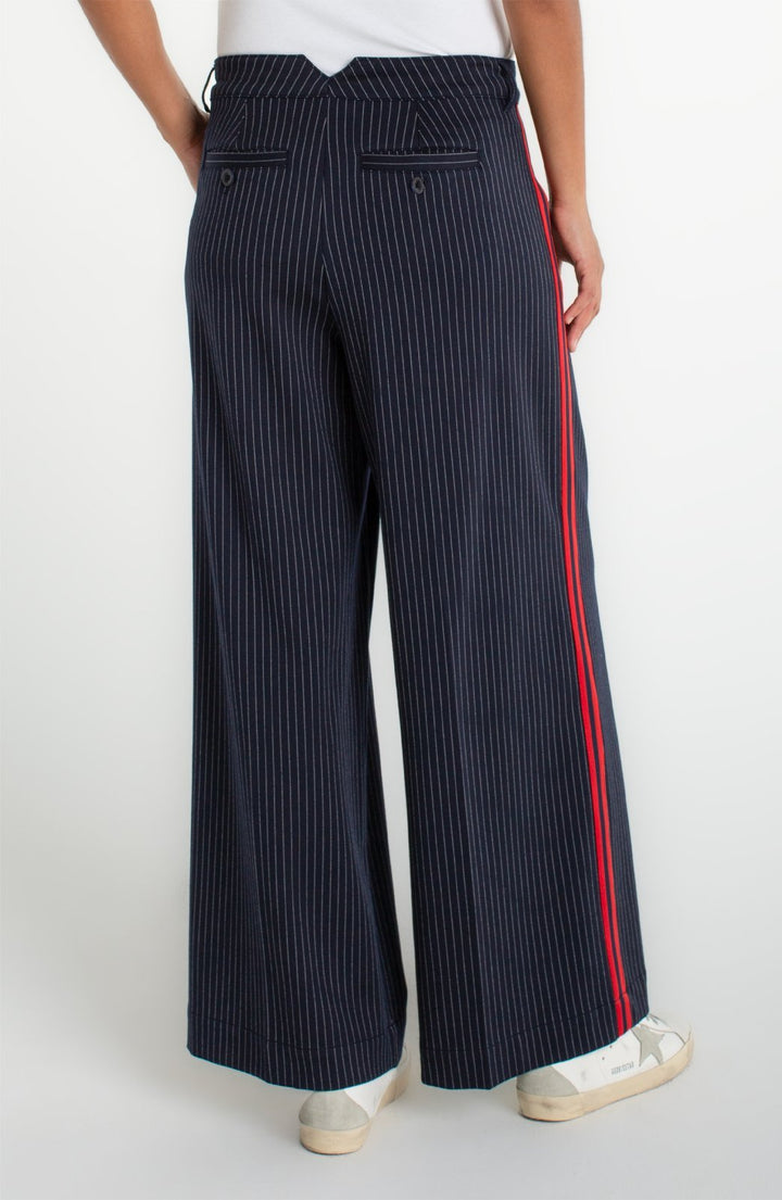 Wide Leg Stripe Pleated Trouser Pant from Liverpool - High Call Outfitters