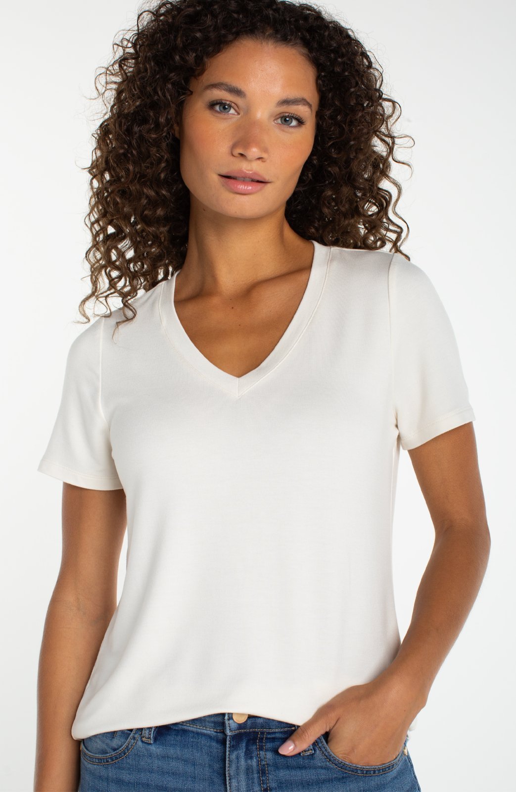 Short Sleeve V Neck Tee from Liverpool - High Call Outfitters