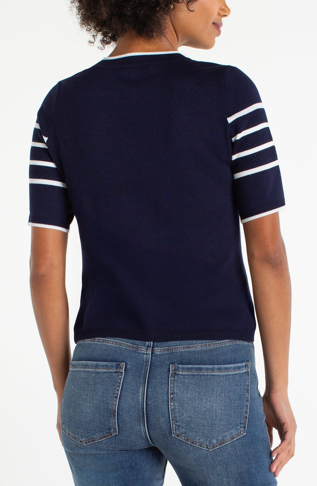 Nautical Stripe Short Sleeve Knit Top from Liverpool