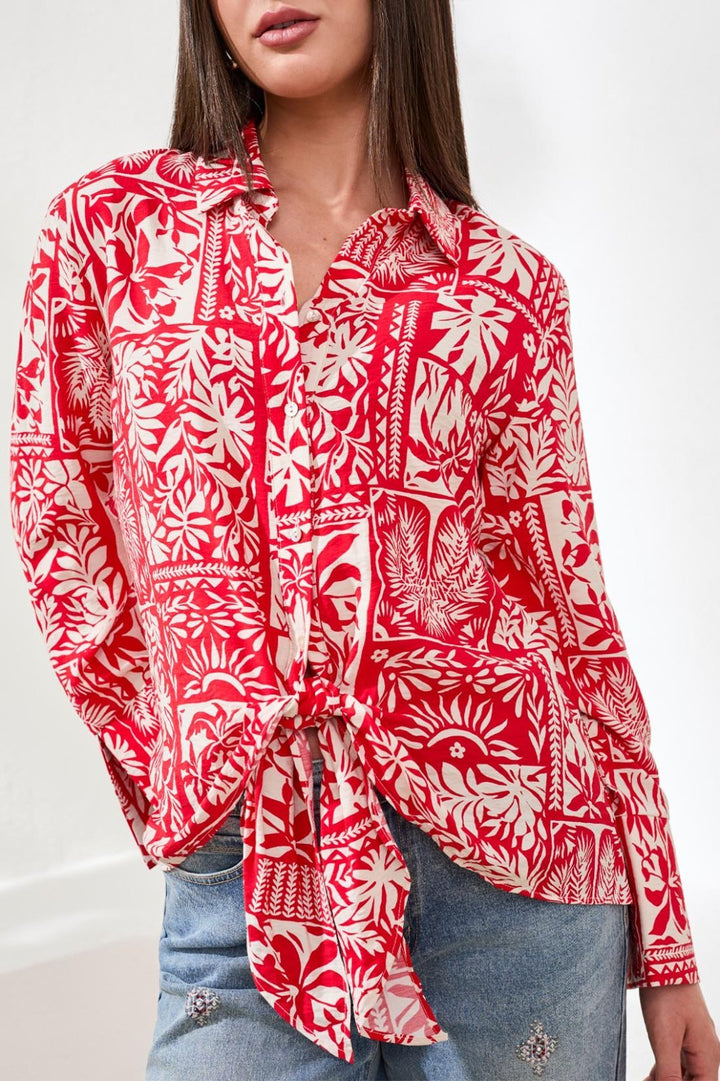 Long Sleeve Print Blouse from Tribal - High Call Outfitters
