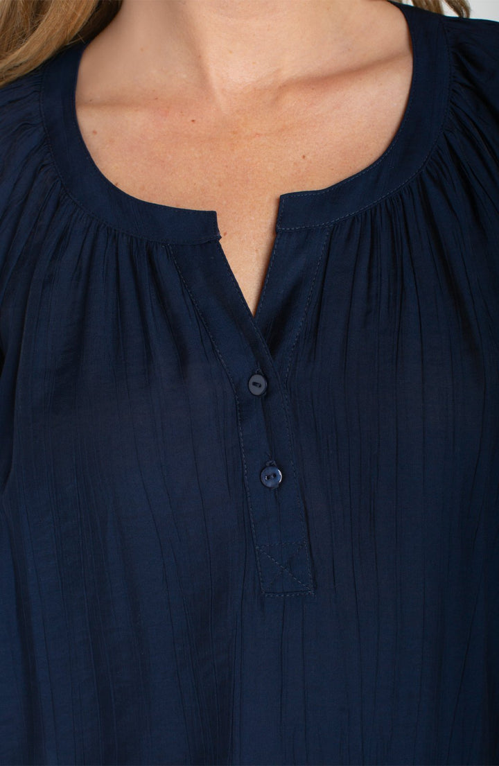 Short Sleeve Half Placket Woven Top from Liverpool - High Call Outfitters