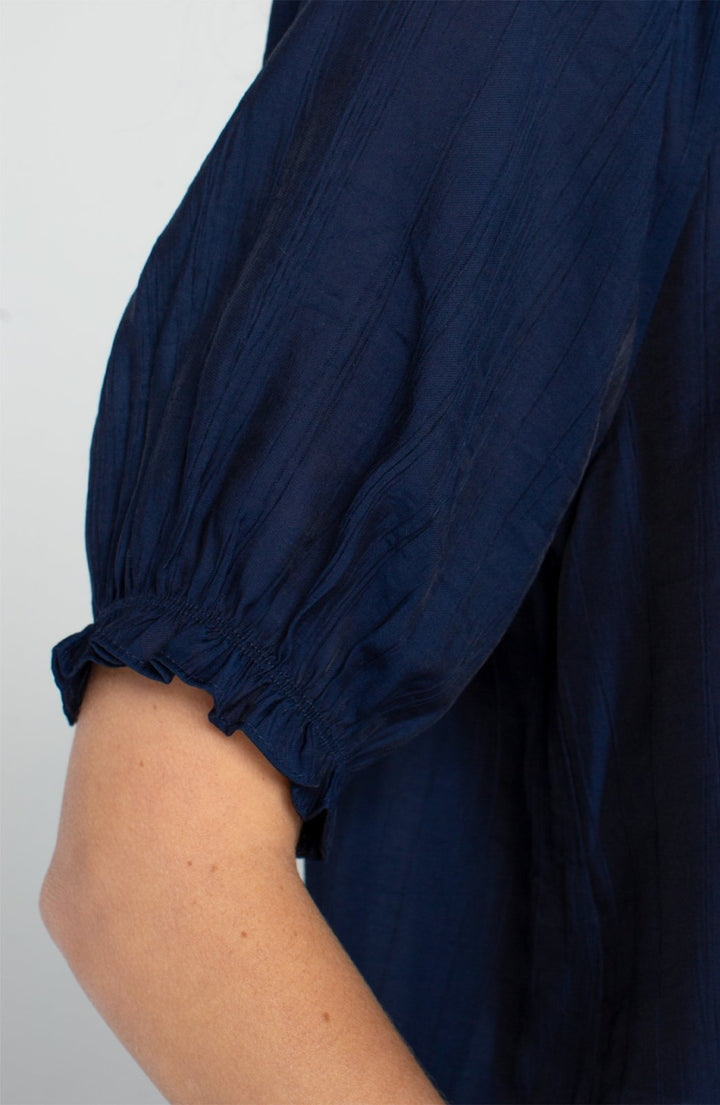 Short Sleeve Half Placket Woven Top from Liverpool - High Call Outfitters