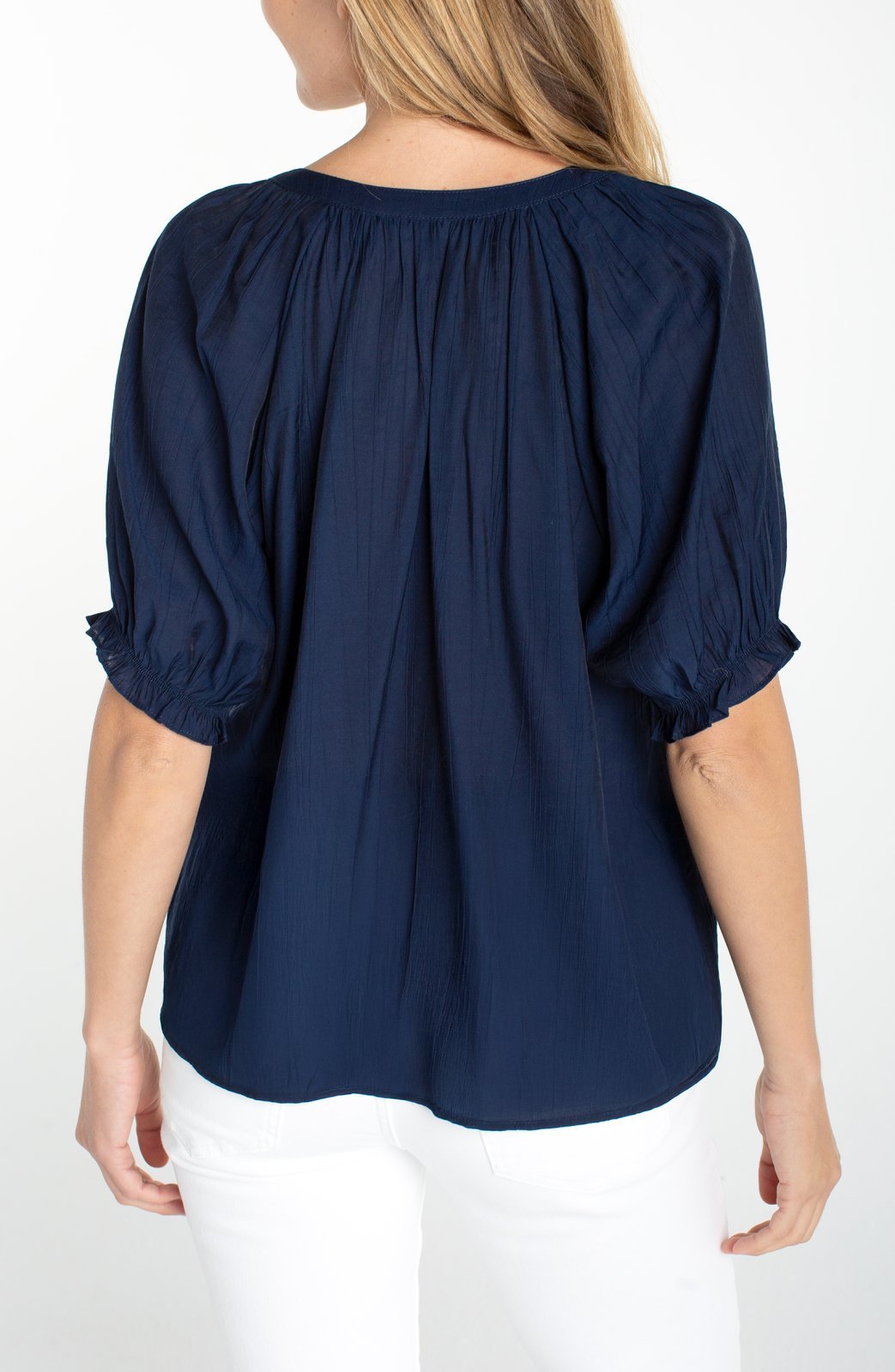 Short Sleeve Half Placket Woven Top from Liverpool - High Call Outfitters