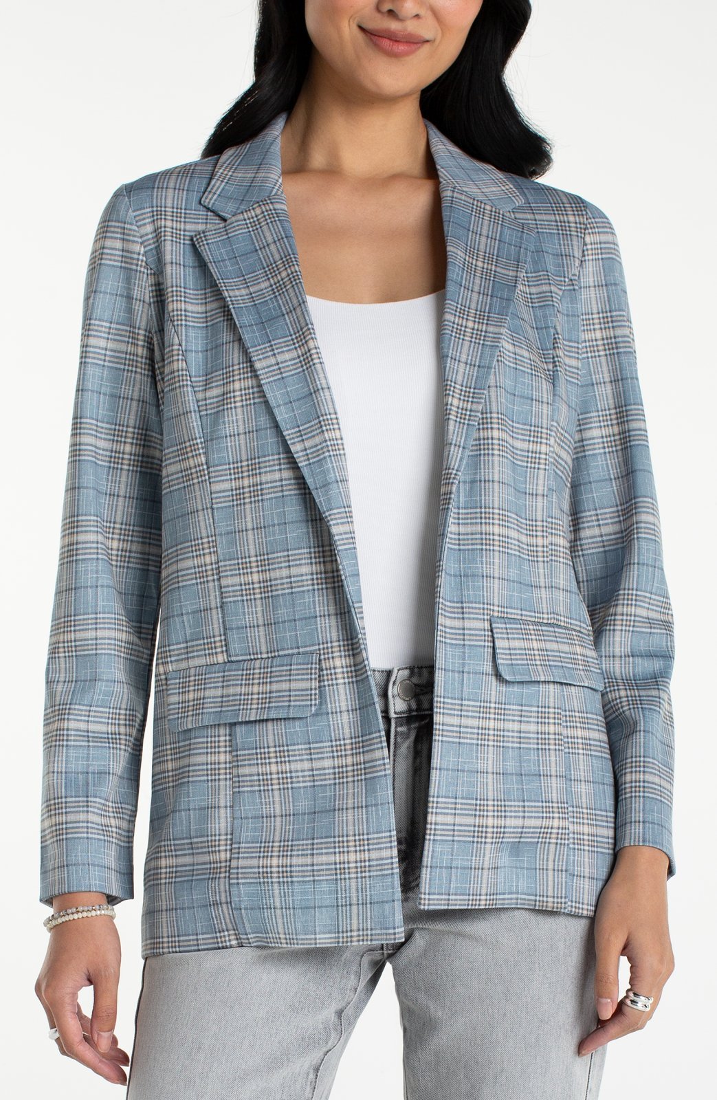 Boyfriend Plaid Blazer from Liverpool - High Call Outfitters