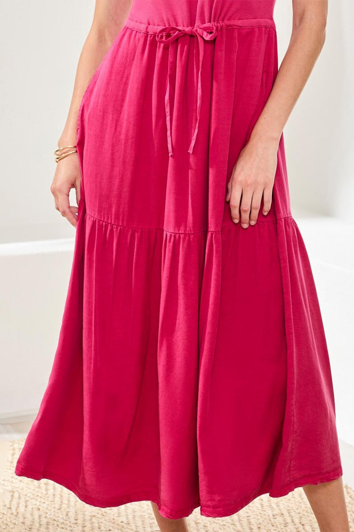 Mix Media Sleeveless Boat Neck Dress from Tribal - High Call Outfitters
