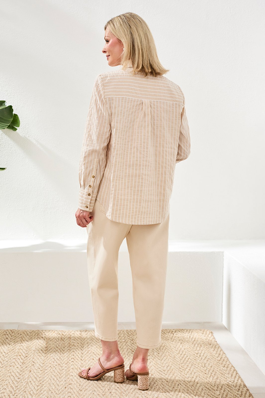 Long Sleeve Button Front Chambray Shirt from Tribal - High Call Outfitters