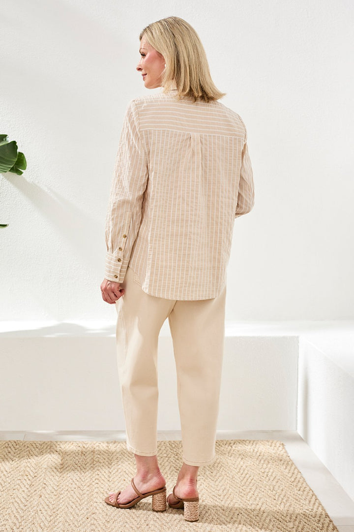 Long Sleeve Button Front Chambray Shirt from Tribal - High Call Outfitters