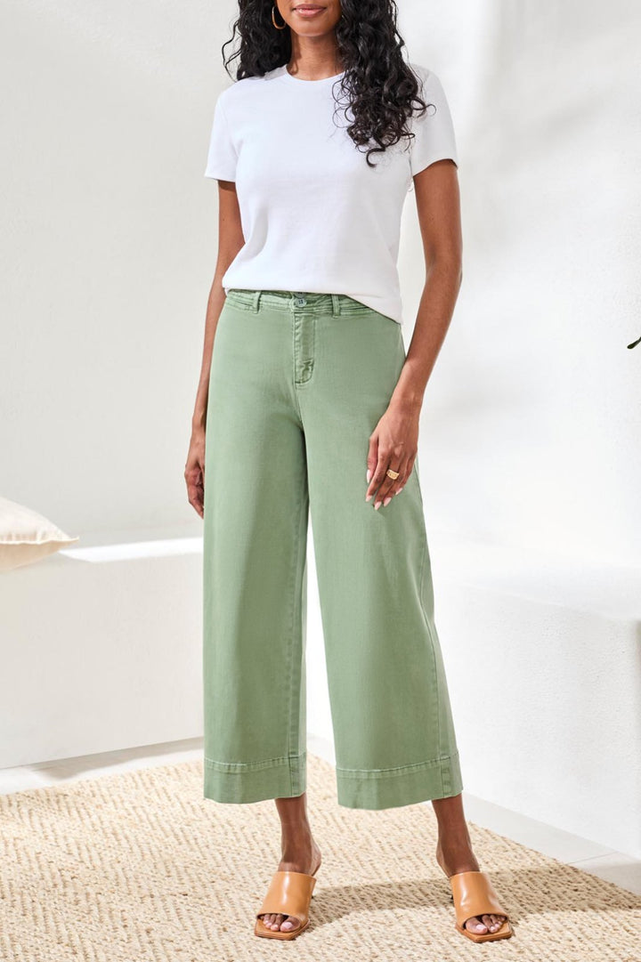 Comfort Stretch High Rise Palazzo Crop Pant from Tribal - High Call Outfitters
