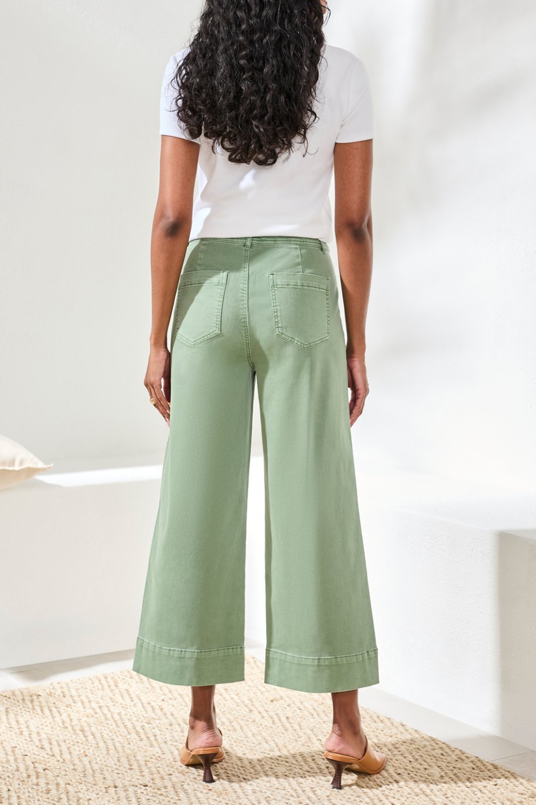 Comfort Stretch High Rise Palazzo Crop Pant from Tribal - High Call Outfitters