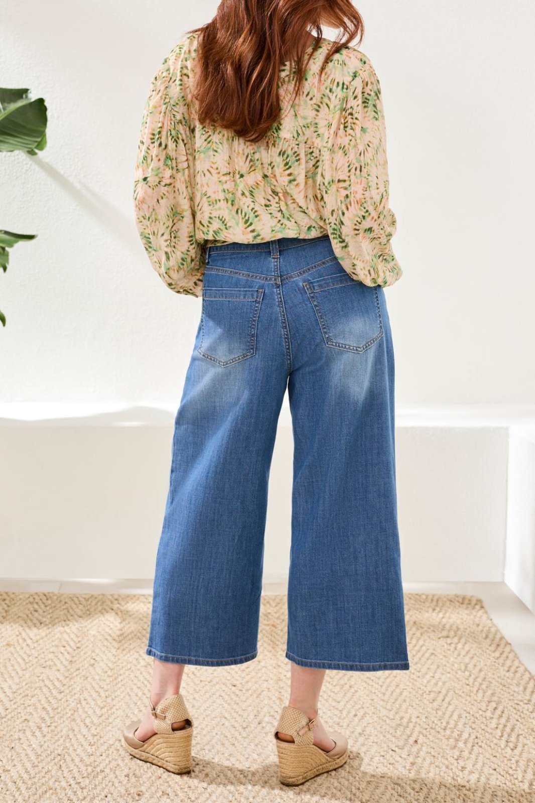 Audrey Pleated Wide Leg Crop Jean from Tribal - High Call Outfitters