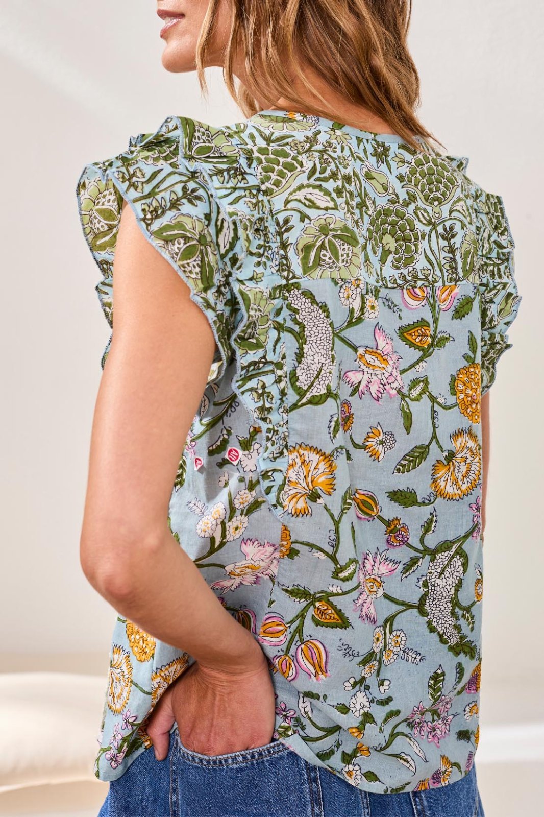 Mixed Print Blouse from Tribal - High Call Outfitters