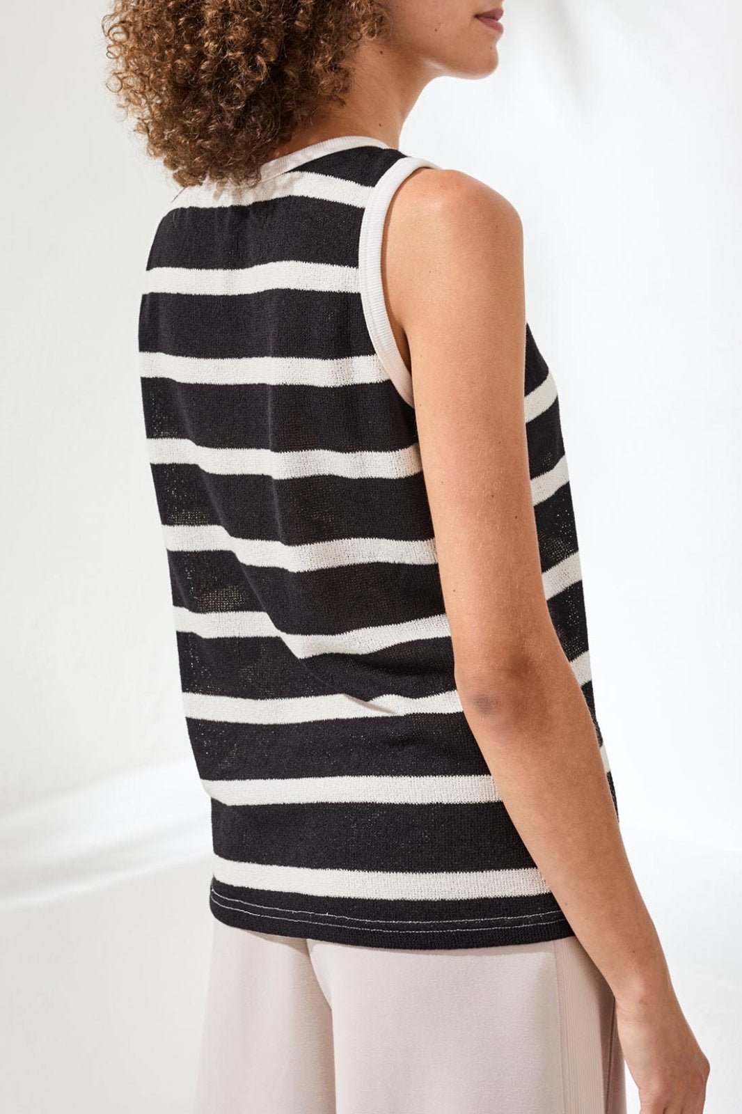 Sleeveless Stripe Sweater Knit Top from Tribal - High Call Outfitters