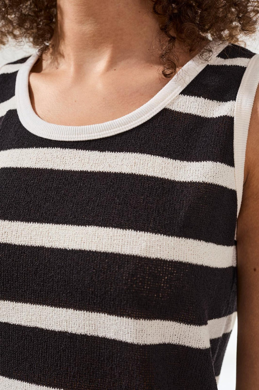 Sleeveless Stripe Sweater Knit Top from Tribal - High Call Outfitters