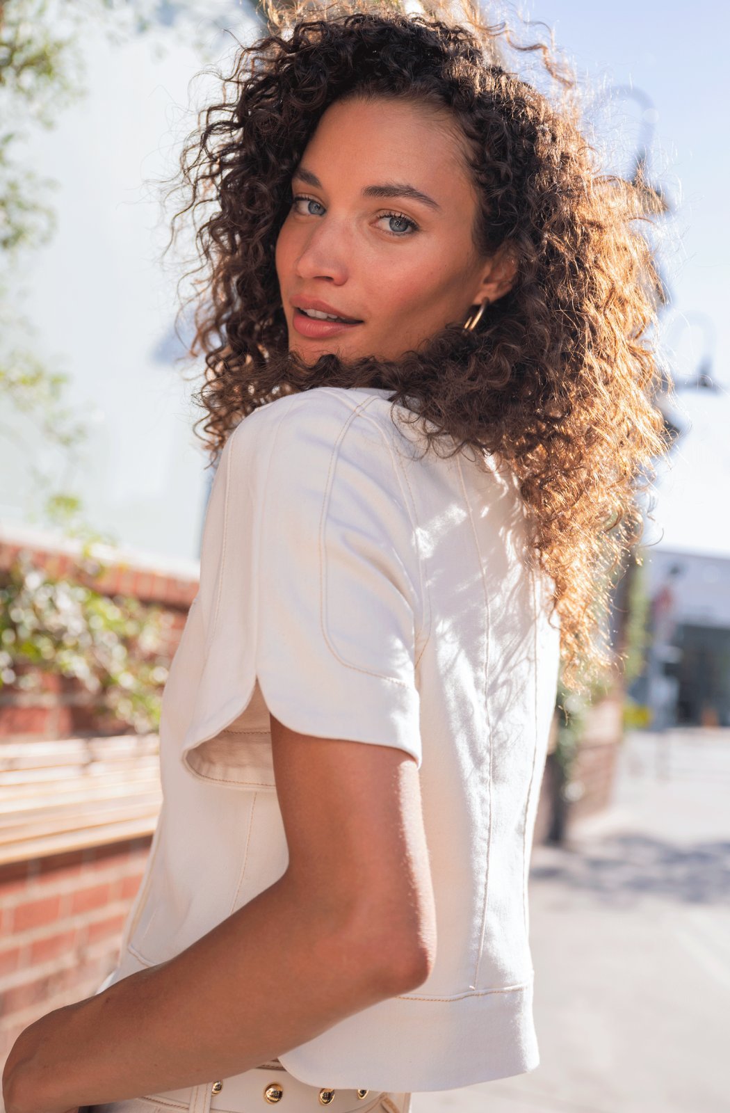 Collarless Short Sleeve Cropped Jacket from Liverpool - High Call Outfitters