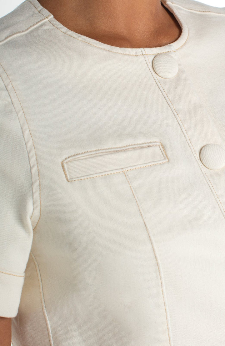 Collarless Short Sleeve Cropped Jacket from Liverpool - High Call Outfitters