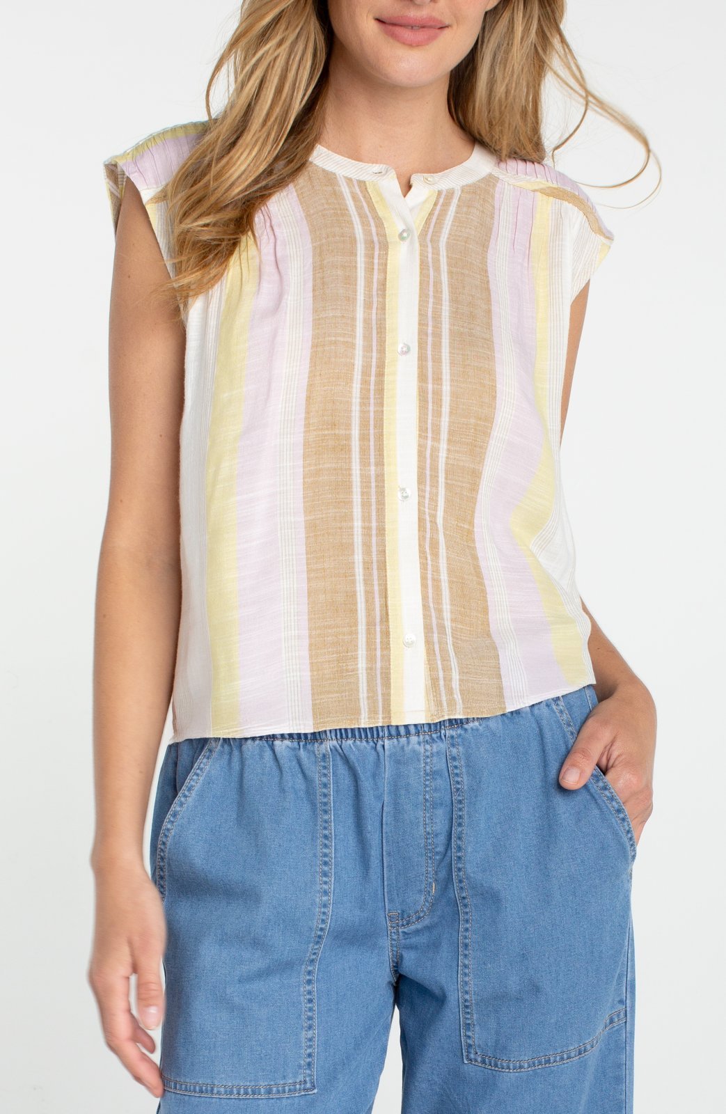 Dolman Button Front Woven Blouse from Liverpool - High Call Outfitters