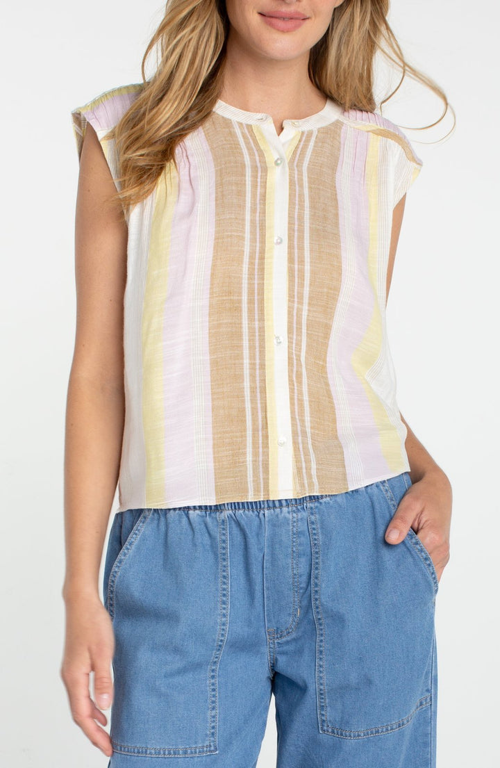 Dolman Button Front Woven Blouse from Liverpool - High Call Outfitters