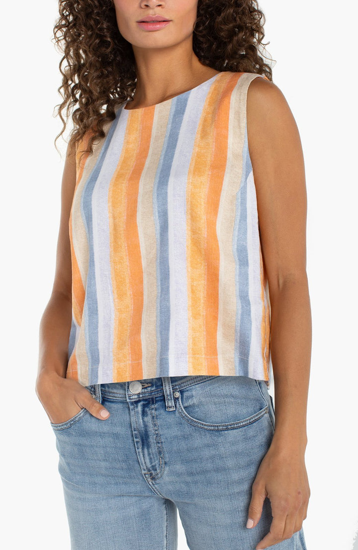 Sleeveless Shell Top with Button Back from Liverpool - High Call Outfitters