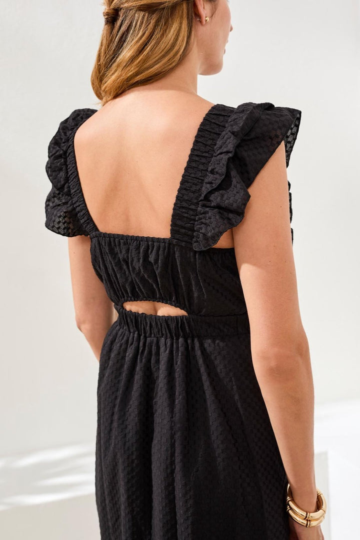 Maxi Dress with Frill Details & Back Cut Out from Tribal - High Call Outfitters