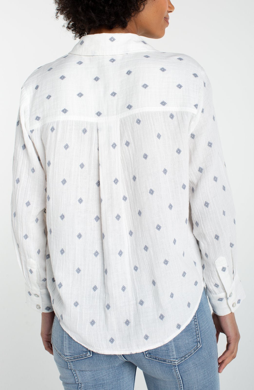 Button Front Shirt with High Low Hem from Liverpool - High Call Outfitters