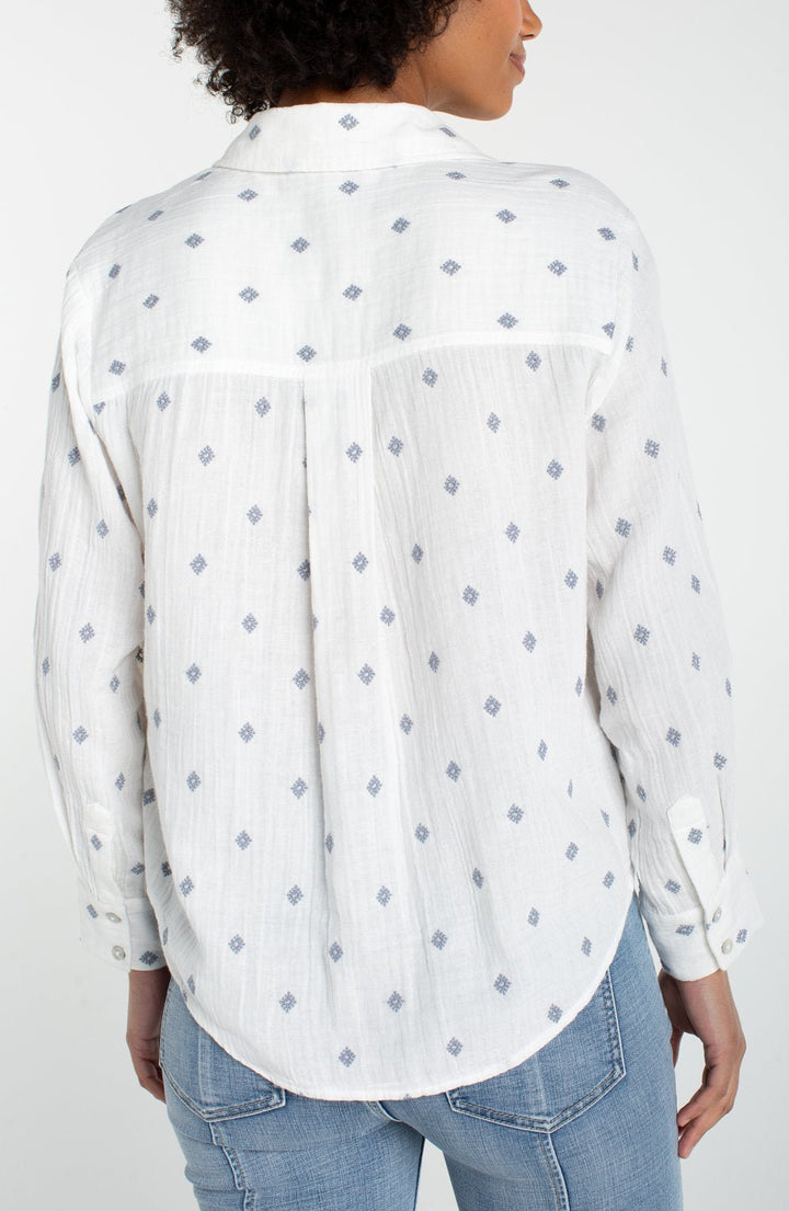 Button Front Shirt with High Low Hem from Liverpool - High Call Outfitters