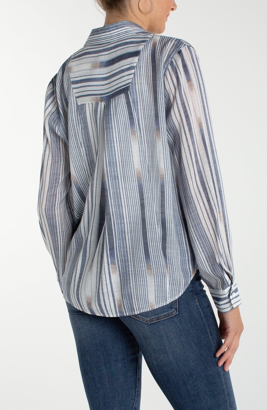 Ombre Stripe Button Front Shirt from Liverpool - High Call Outfitters