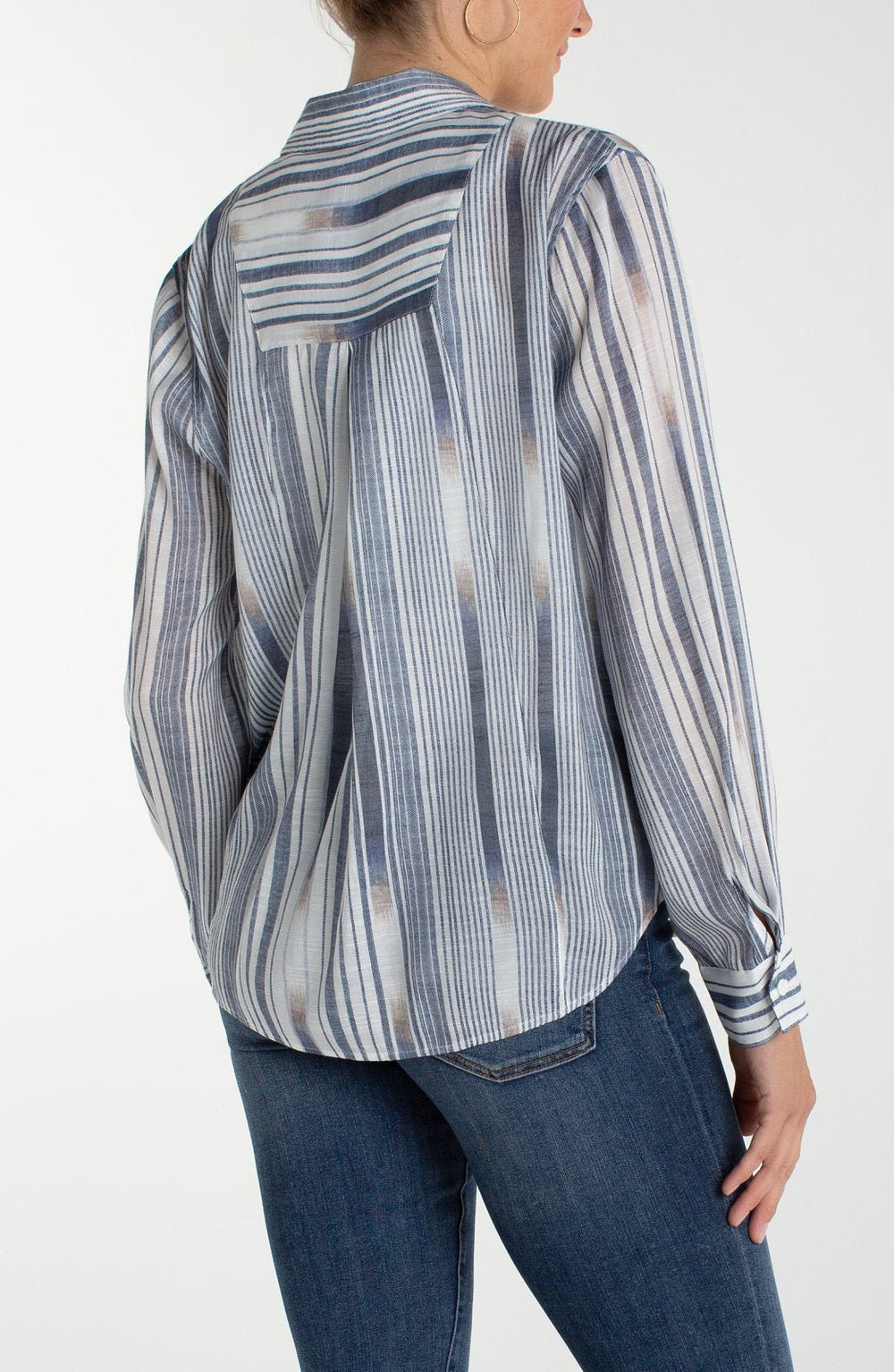 Ombre Stripe Button Front Shirt from Liverpool - High Call Outfitters