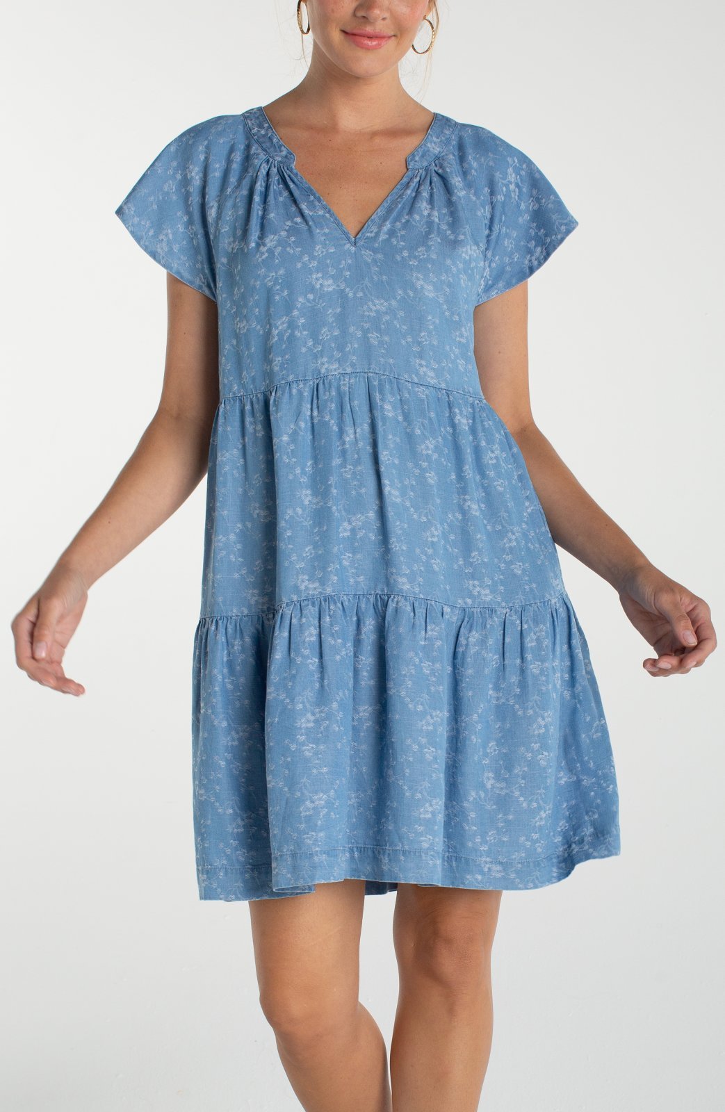 Tiered Flutter Sleeve Dress from Liverpool - High Call Outfitters