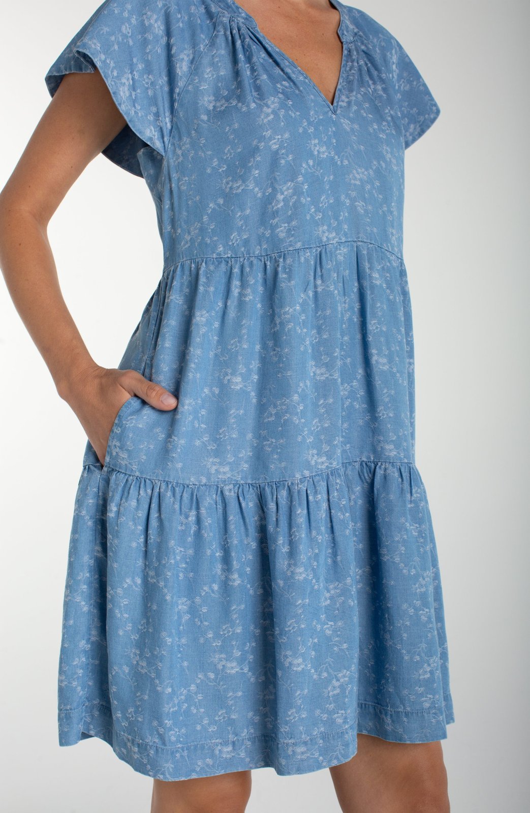 Tiered Flutter Sleeve Dress from Liverpool - High Call Outfitters
