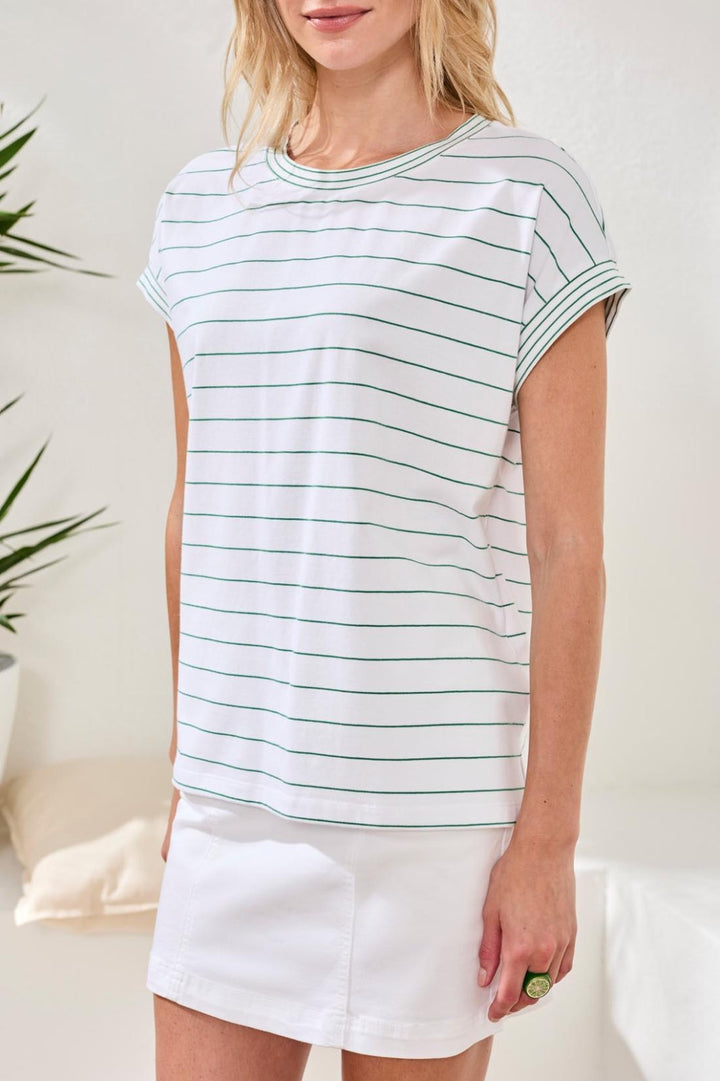 Cap Sleeve Stripe Top from Tribal - High Call Outfitters