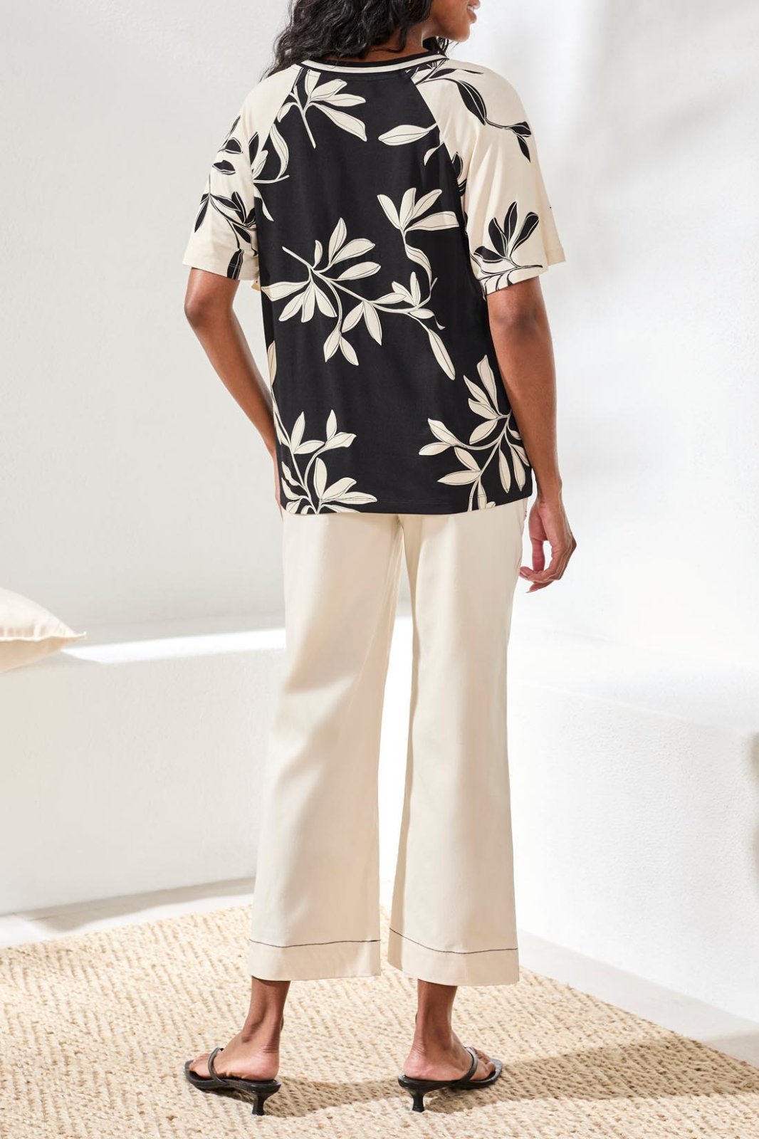 Flutter Sleeve Combo Print Top from Tribal - High Call Outfitters